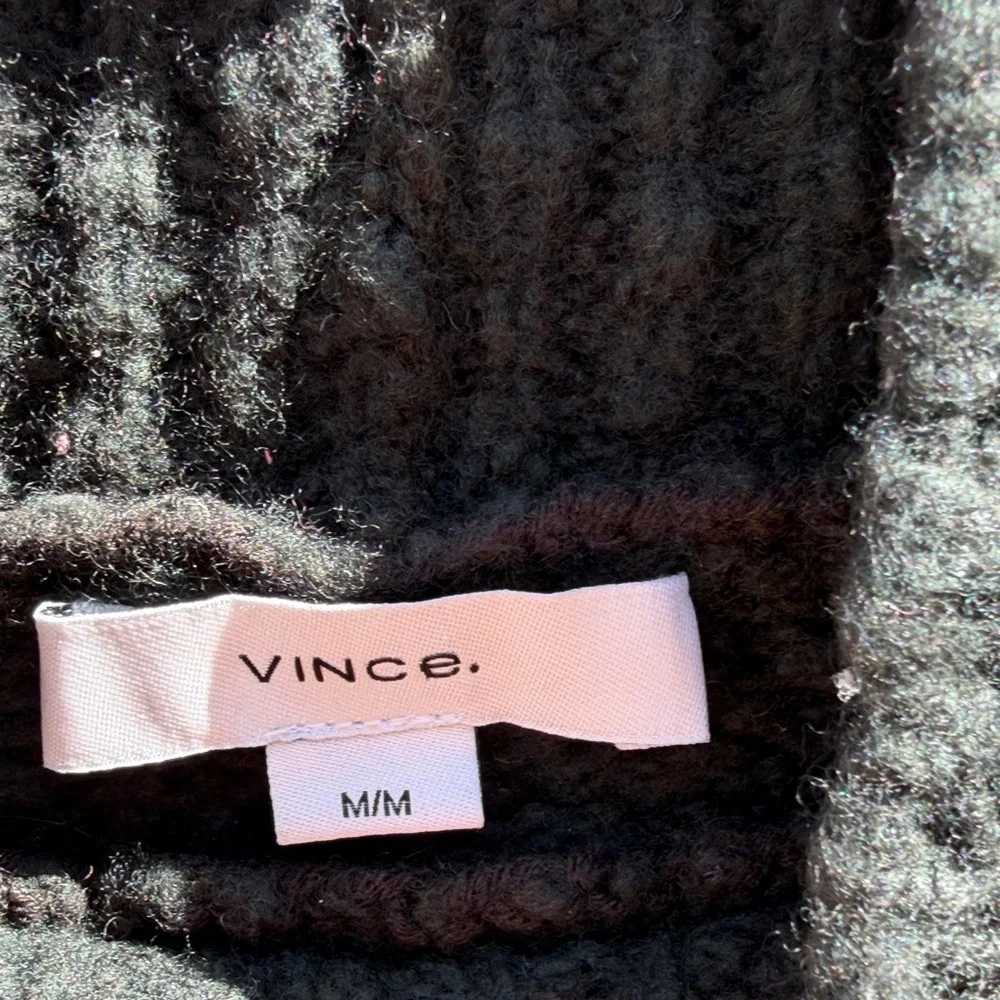 Vince Wool Blend Pullover Mock Neck Hunter Sweater, Size: M